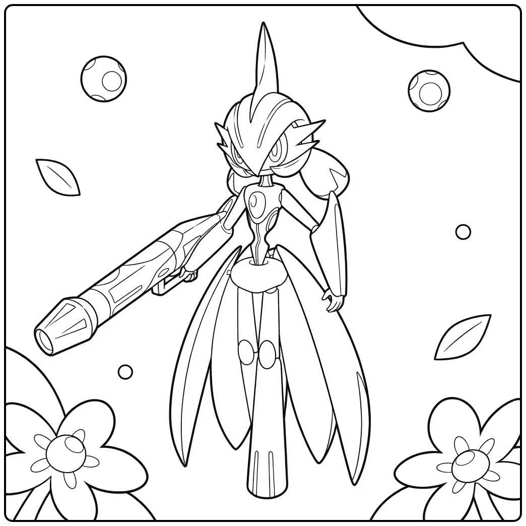 Iron Valiant Robot in Action with Blaster coloring page
