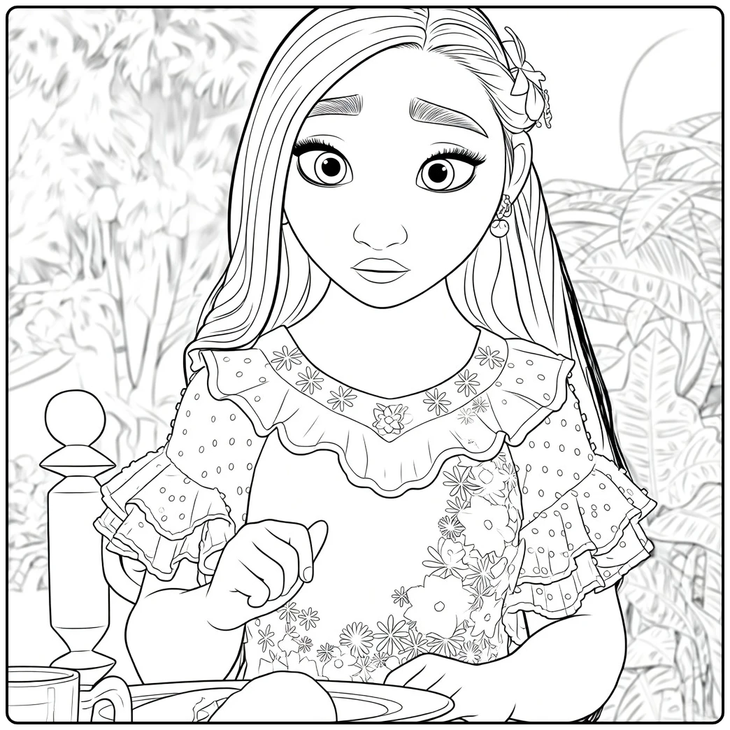 Isabela Madrigal in Tropical Setting coloring page
