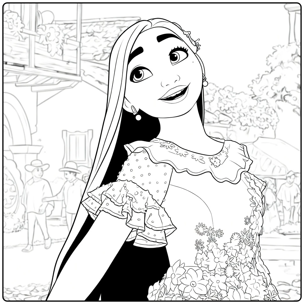 Isabela Madrigal from Encanto Film coloring page
