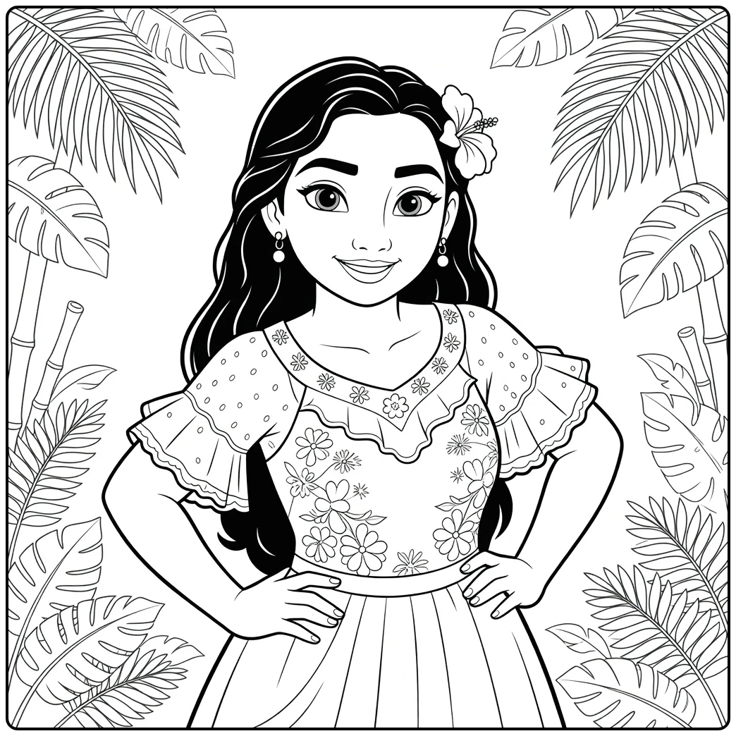 Isabela Madrigal from Encanto Tropical coloring page