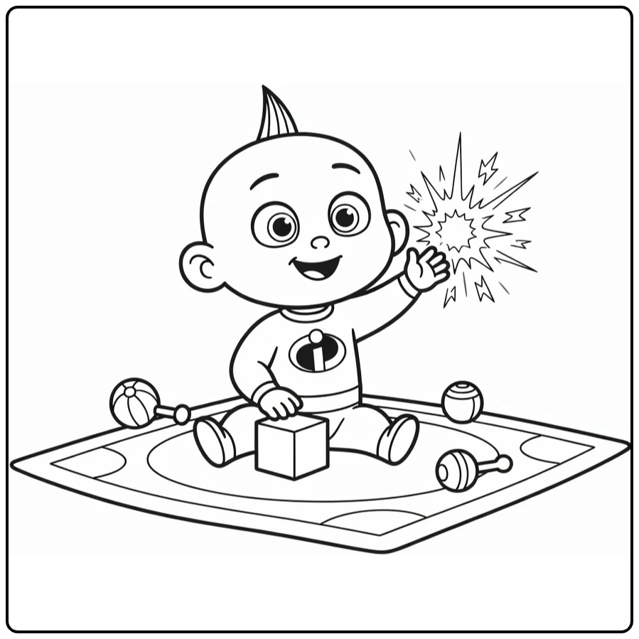 jack Jack Cute Pose with Energie coloring page