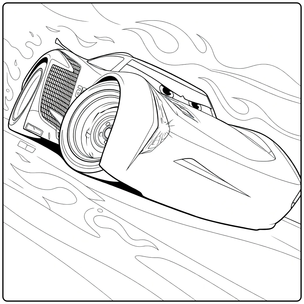 jackson Storm Cars 3 Race Car in Action coloring page