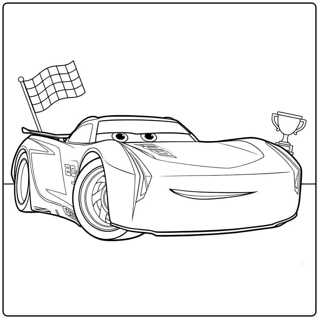jackson Storm Cars 3 Winnaar coloring page