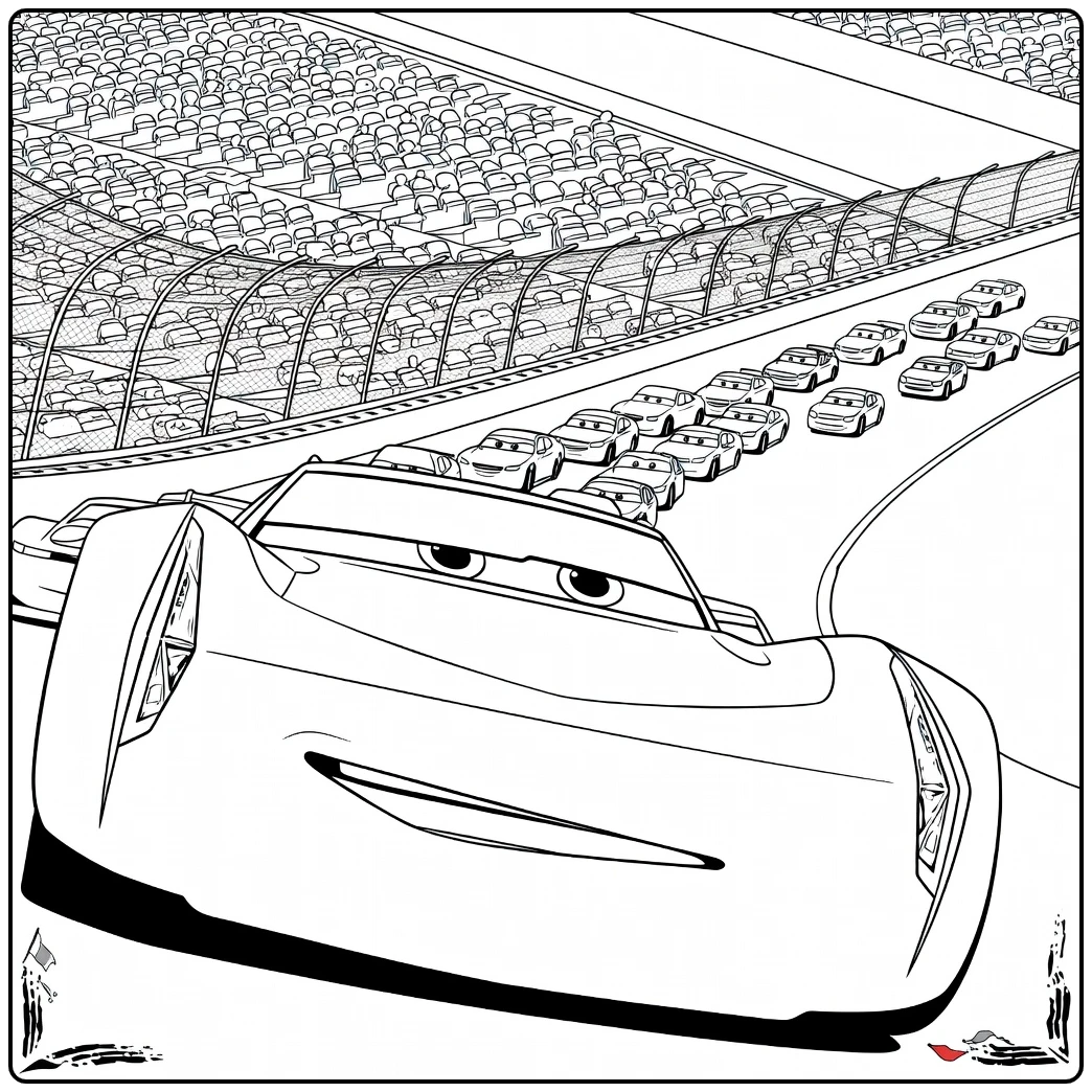 jackson Storm in Volle Raceactie coloring page