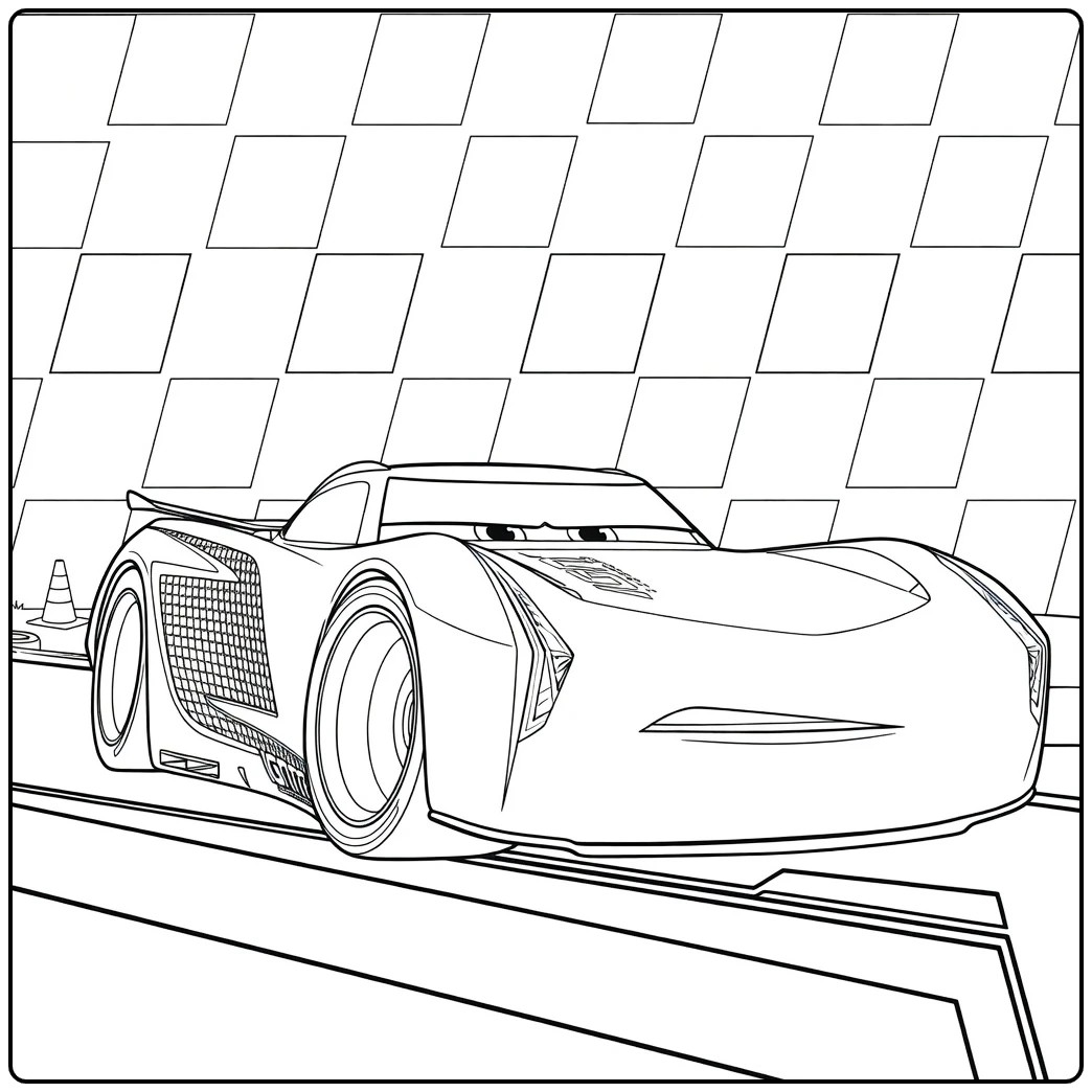 Jackson Storm coloring page race car from Cars 3