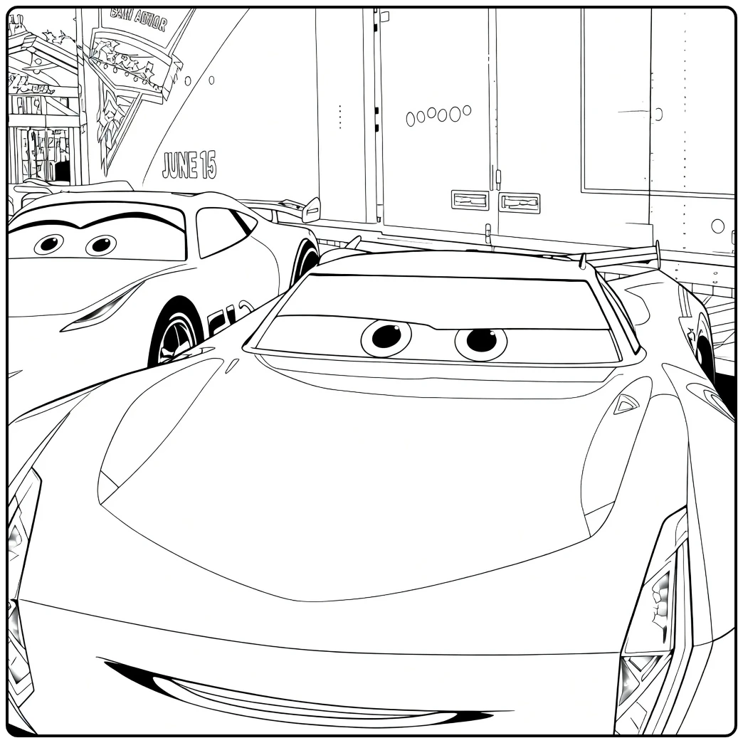 jackson Storm from Spannende Cars 3 Race coloring page