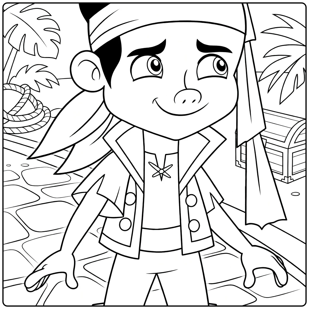 jake and the Never Land Pirates Adventure on Island coloring page