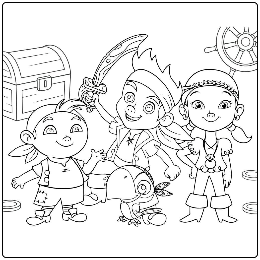 jake and the Never Land Pirates for Piratenfans coloring page
