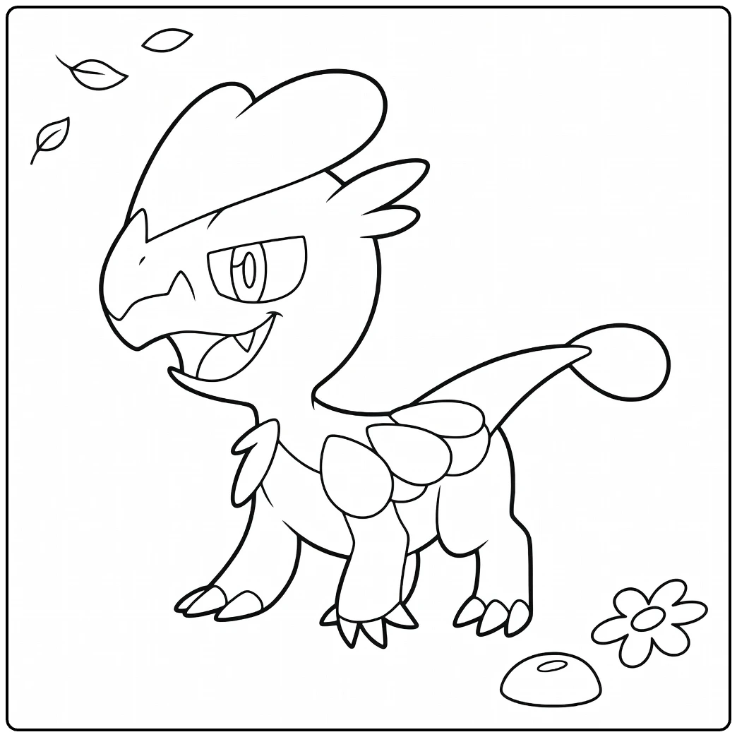 jangmo o coloring page cute Pokemon dragon