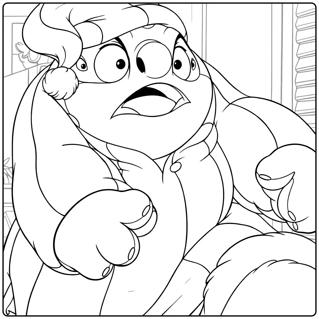 jumba Cartoon Held in Verraste Pose coloring page
