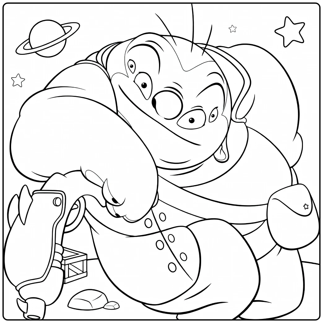 jumba Funny Alien in the Space coloring page