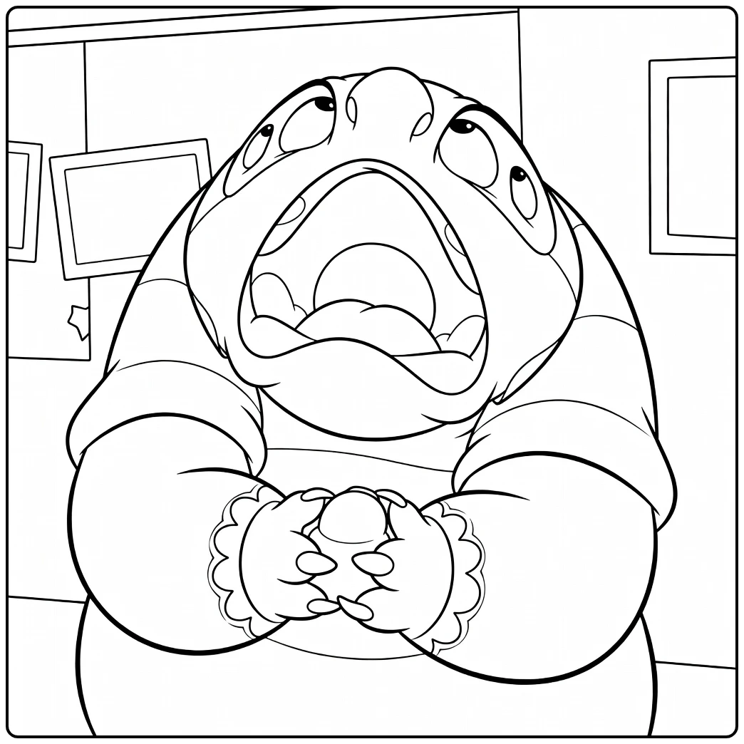jumba Big Monster Holding Ball Holding coloring page