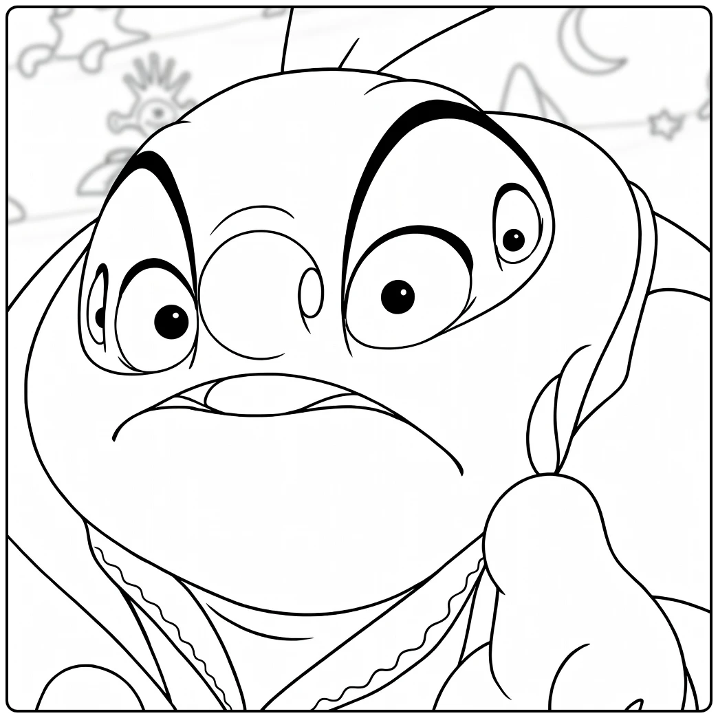 jumba Schattig Cartoon Creature Big Eyes coloring page