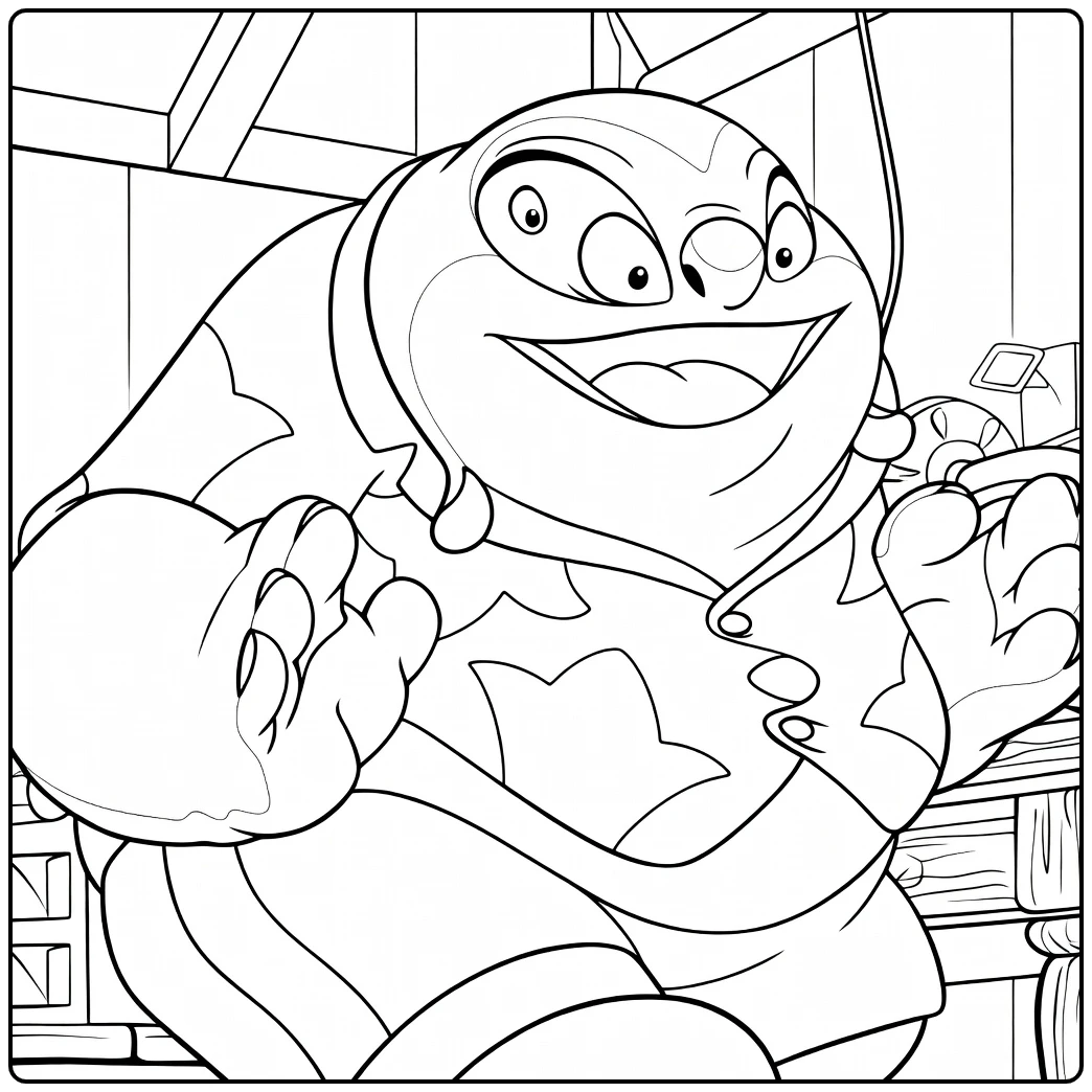 jumba Cheerful Kikker Cartoon for Children coloring page