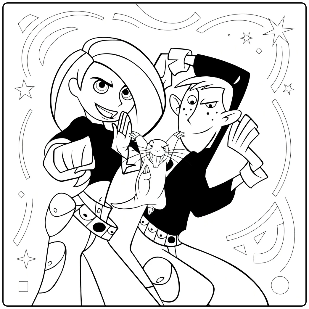 kim Possible Iconische Heroes coloring page
