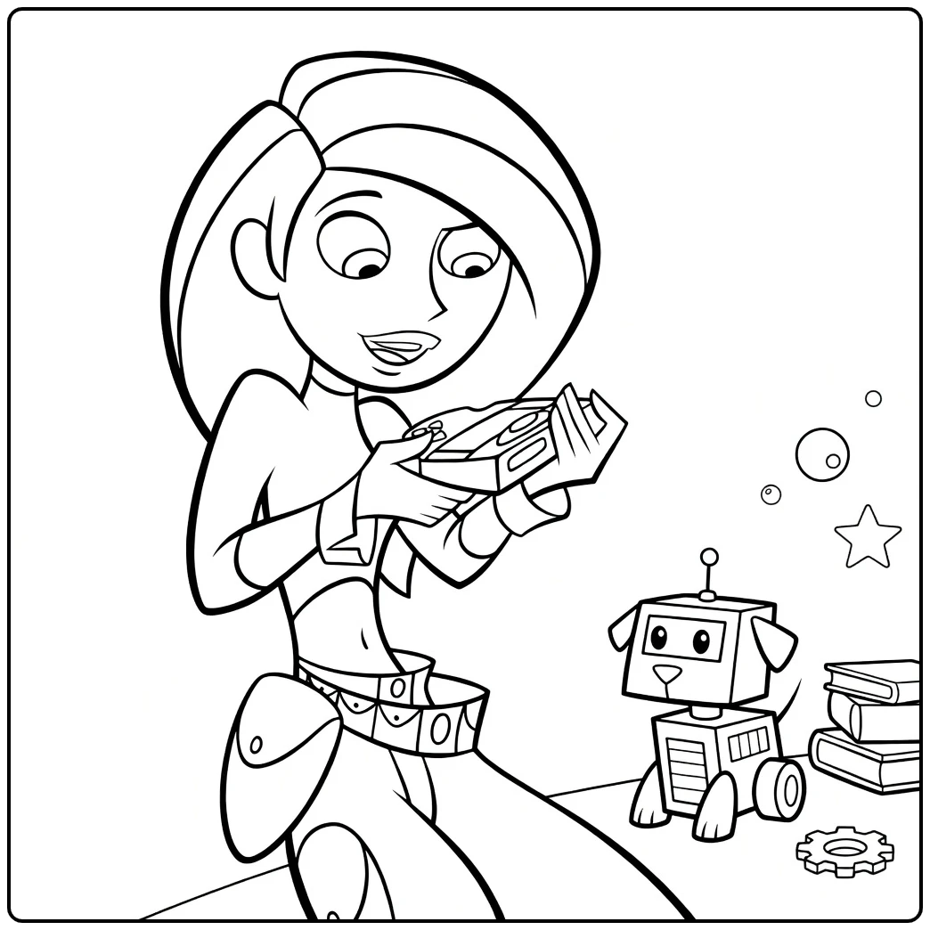 kim possible coloring page for