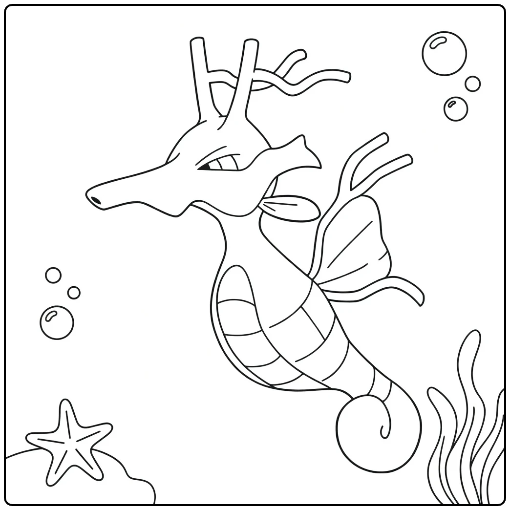 kingdra coloring page tough underwater Pokemon