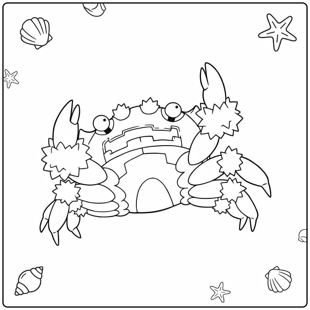 Klawf Tough Crab Pokemon coloring page