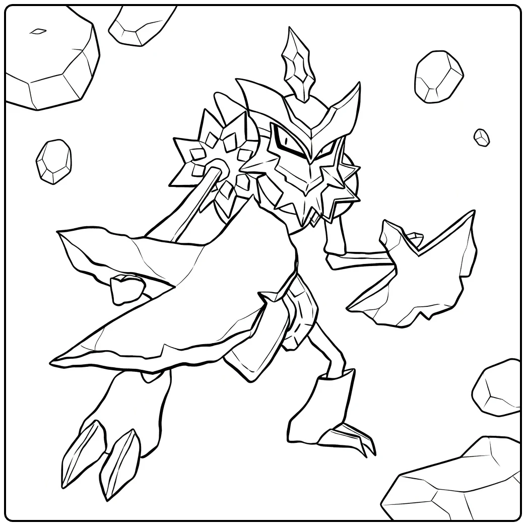 Kleavor Bug Warrior in Action Pose coloring page