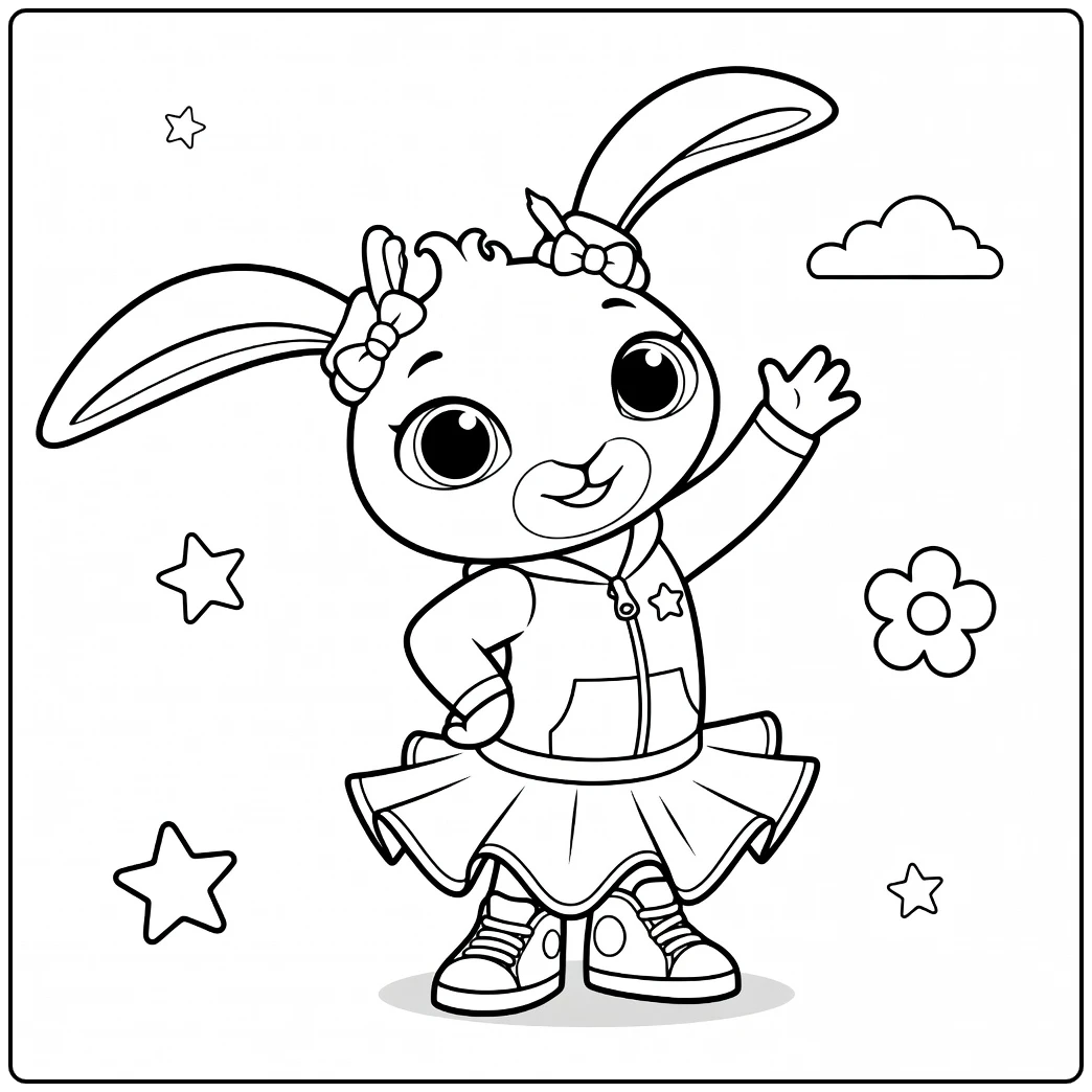 Bing Cute Bunny Girl coloring page