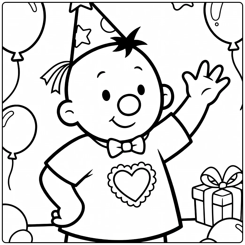 Bumba Celebrating Clown with Hat coloring page