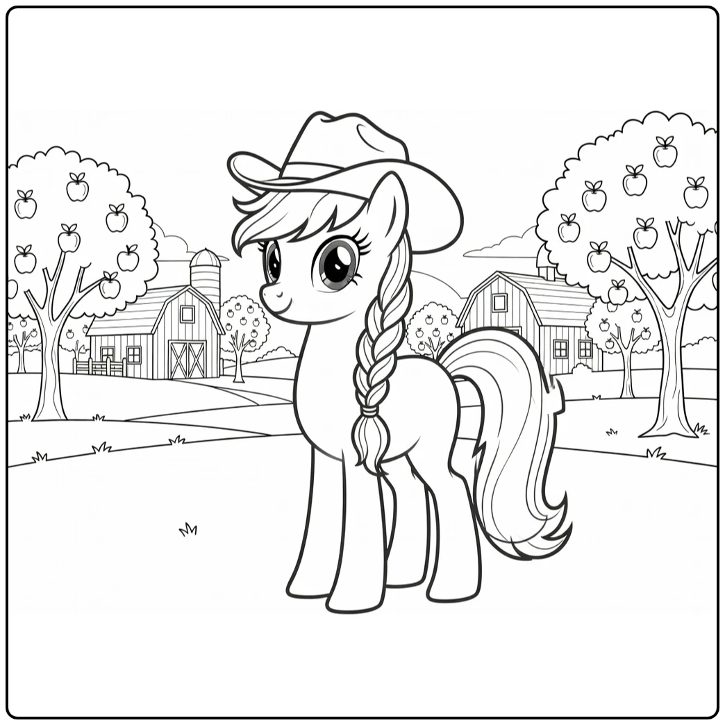 My Little Pony Applejack on Sweet Apple Acres coloring page