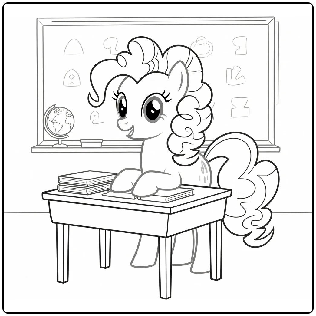 My Little Pony Pinkie Pie Friendly Classroom coloring page