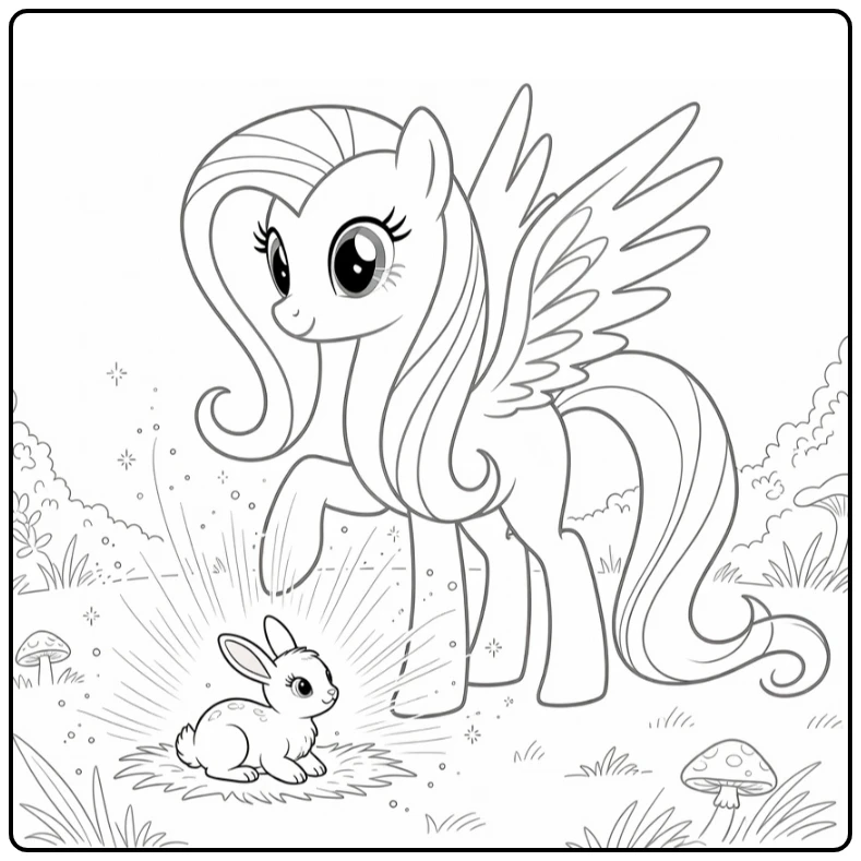 My Little Pony Princess Fluttershy with Healing Light coloring page