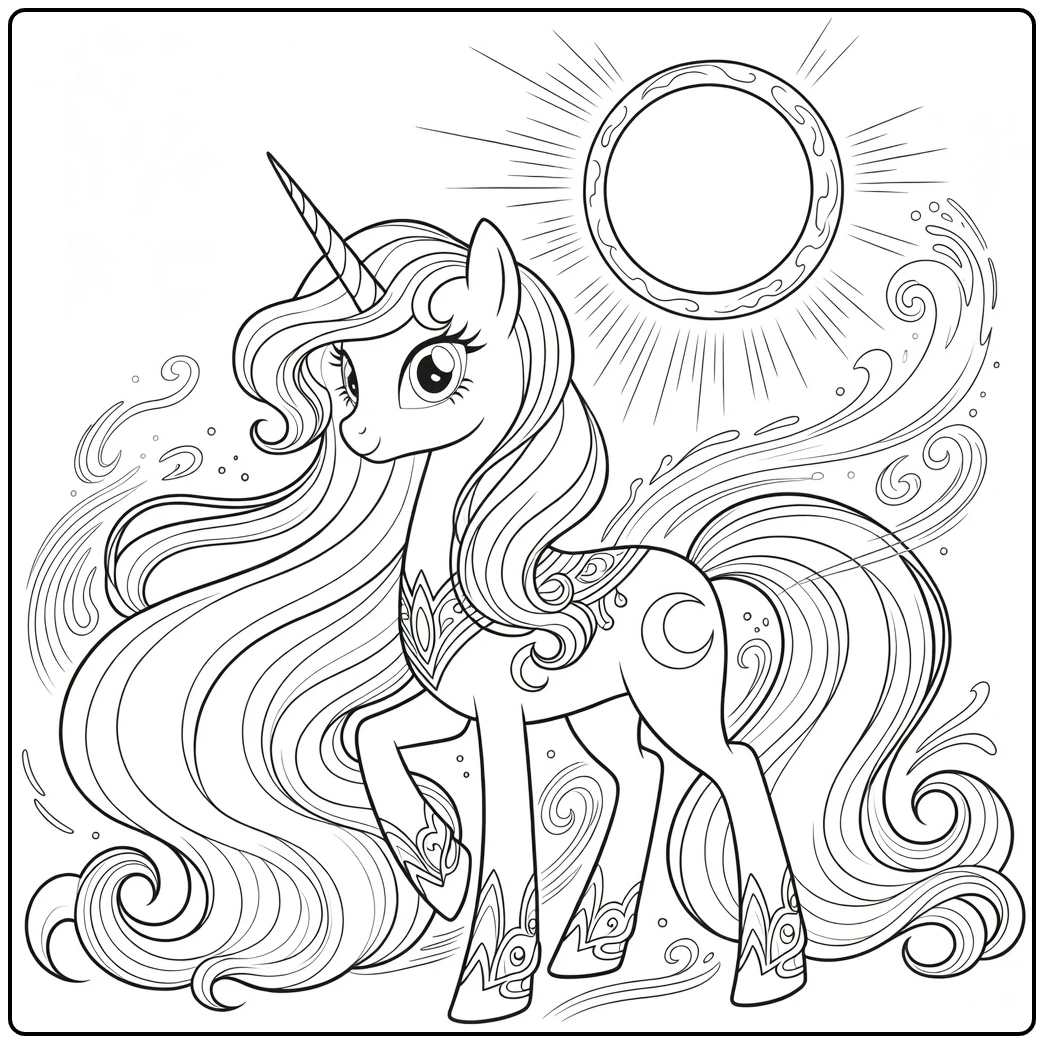 My Little Pony Princess Luna Prancing coloring page
