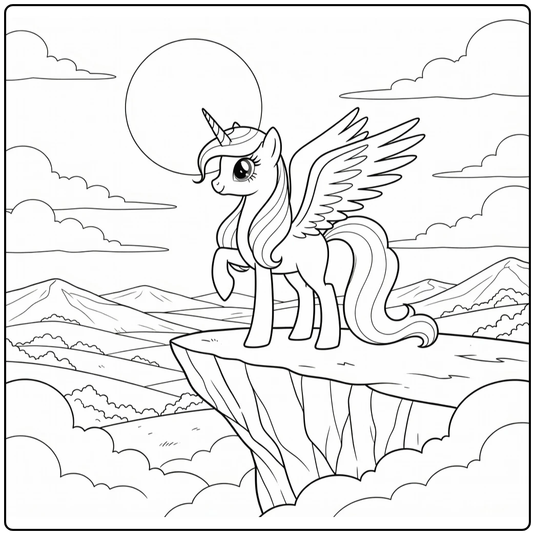 My Little Pony Princess Celestia with Majestic Sunrise coloring page