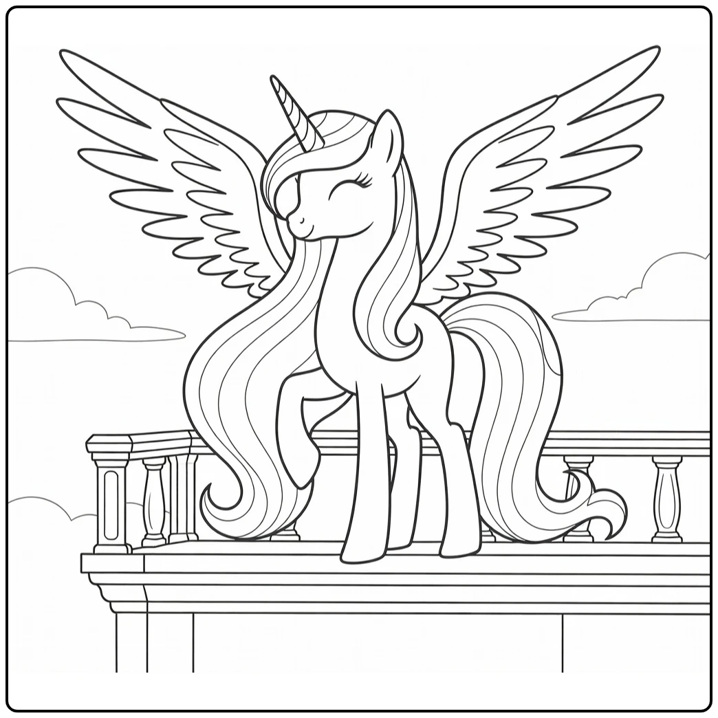 My Little Pony Princess Celestia with Sunrise coloring page