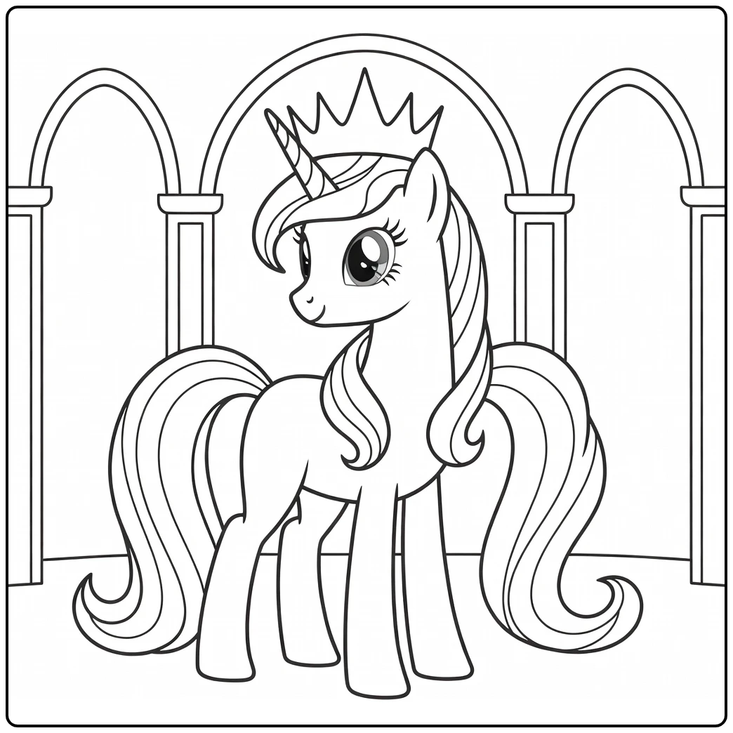 My Little Pony Princess Celestia Crown Presentation coloring page