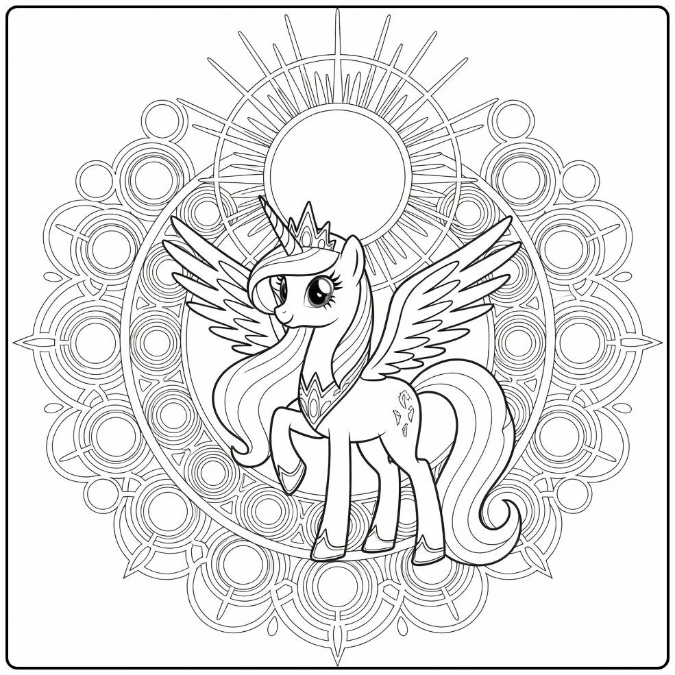 My Little Pony Princess Celestia Magical Sunrise coloring page