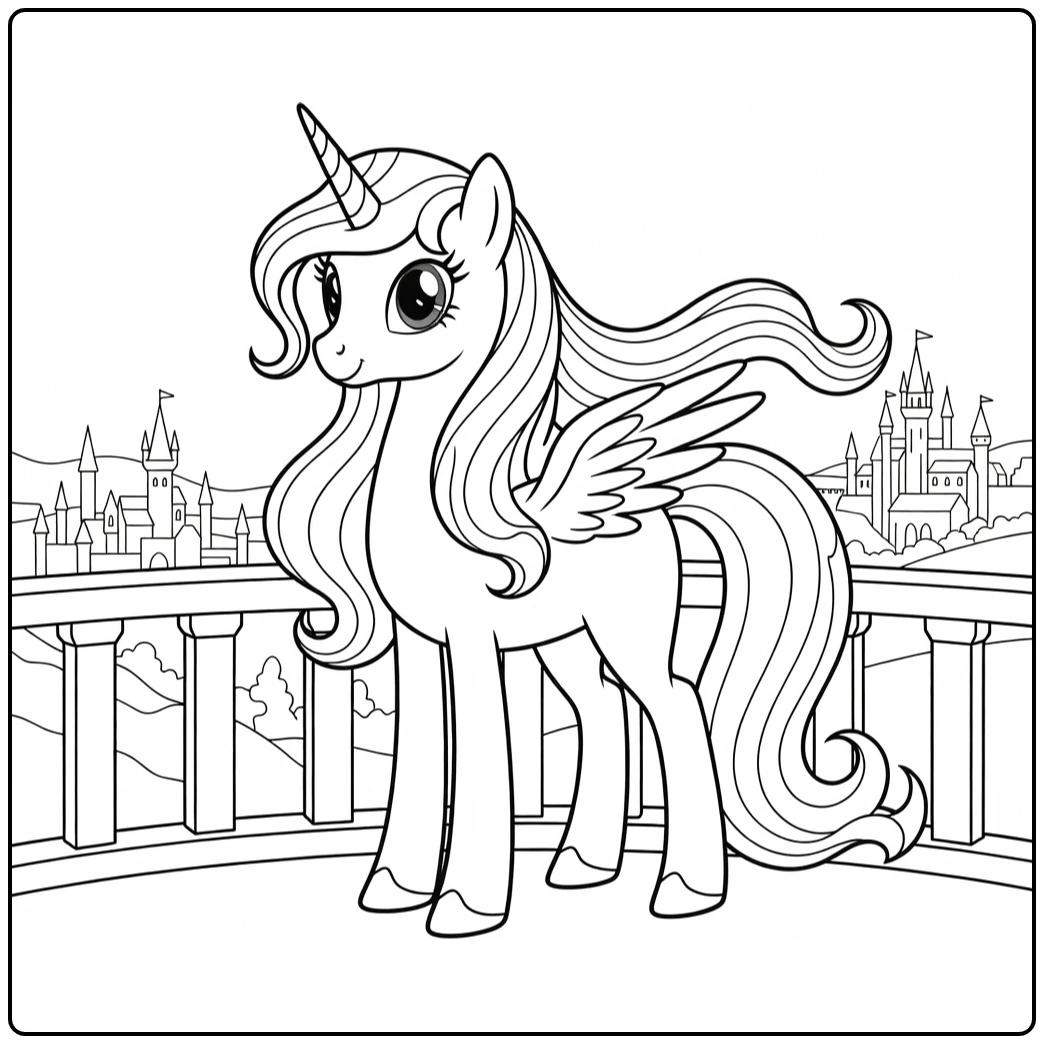 My Little Pony Princess Celestia with Flowing Moons coloring page