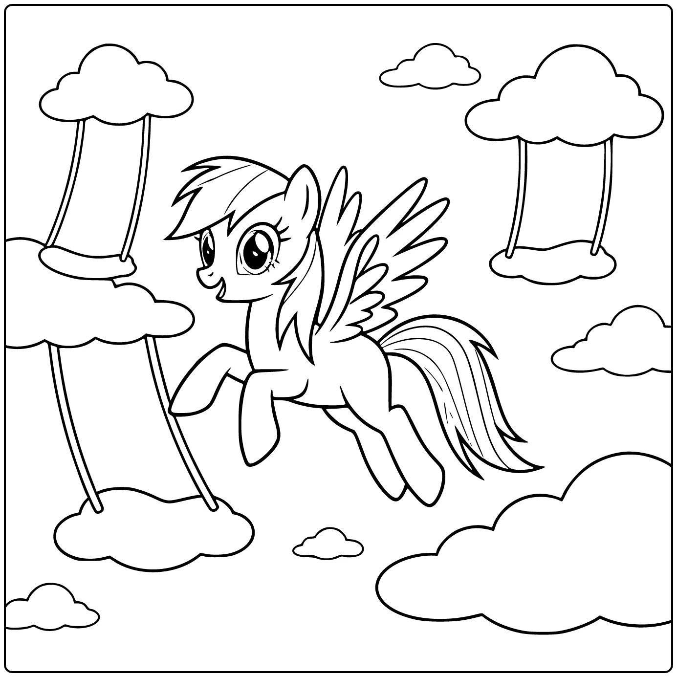 My Little Pony Rainbow Dash in Cloud Park coloring page