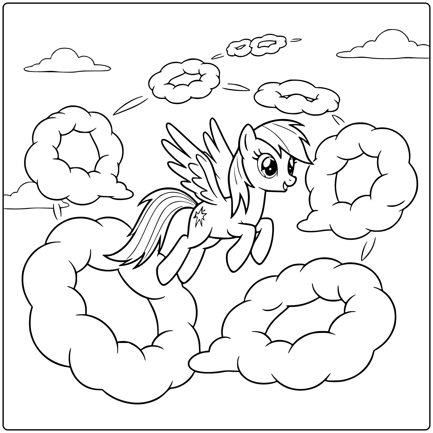 My Little Pony Rainbow Dash Sky Obstacle Course coloring page