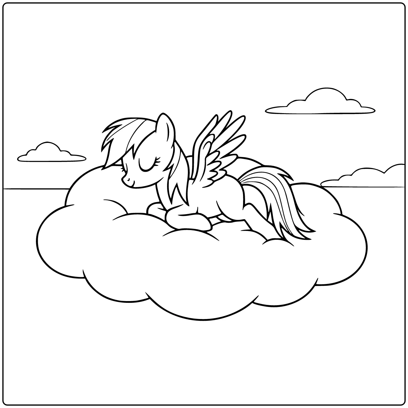 My Little Pony Rainbow Dash on Soft Float coloring page