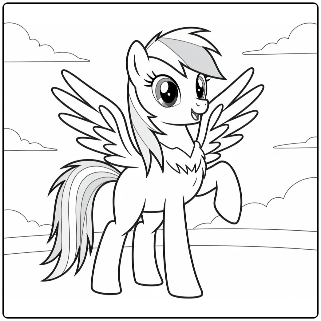 My Little Pony Rainbow Dash Proudly Wonderbolts coloring page