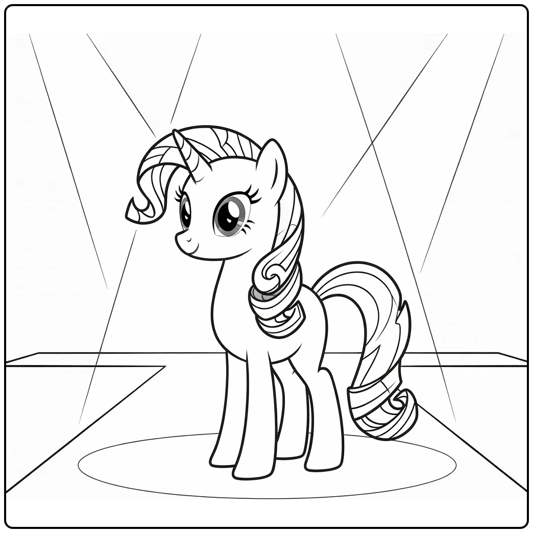 My Little Pony Rarity Confident Runway Pose coloring page