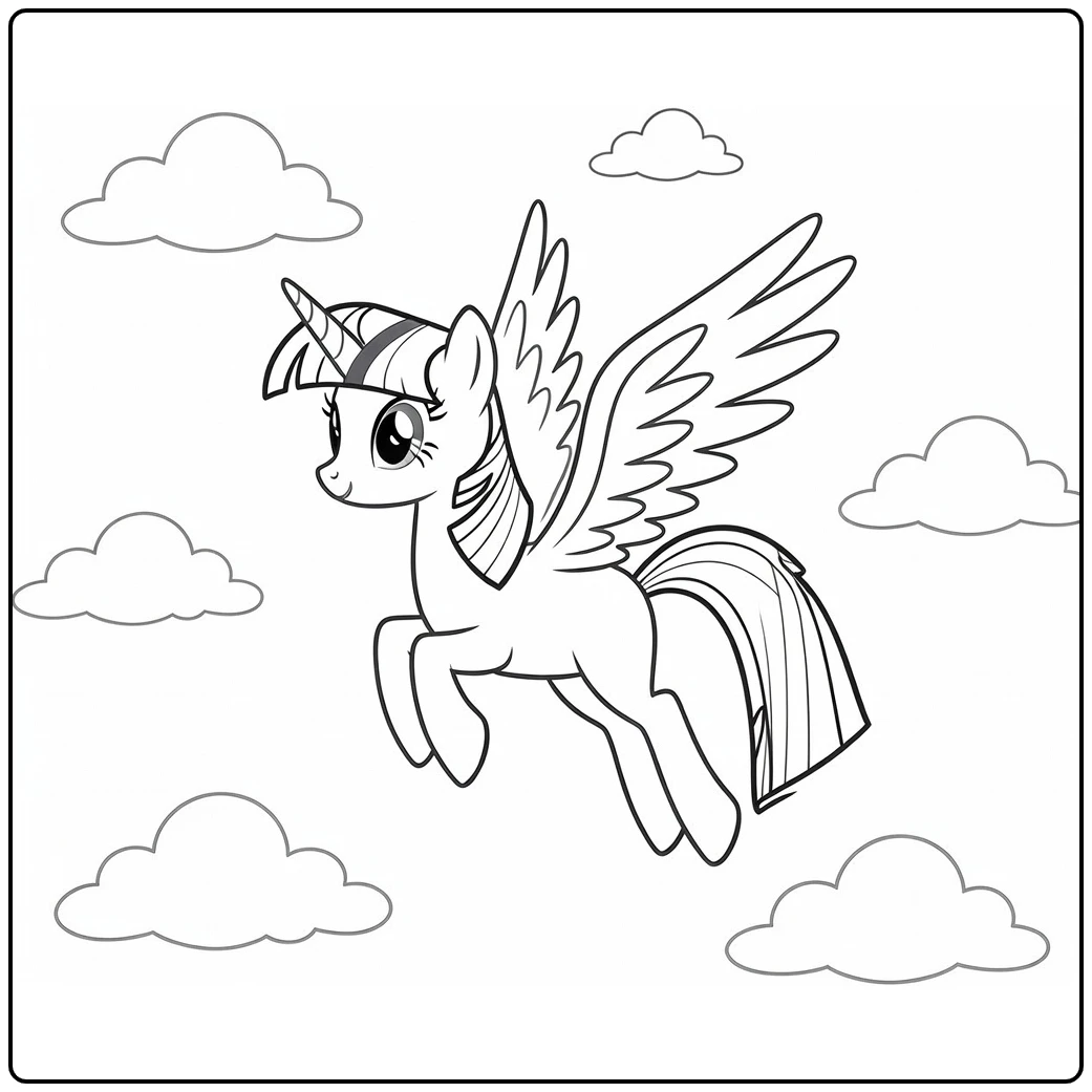 My Little Pony Twilight Sparkle Through the Sky 1 coloring page