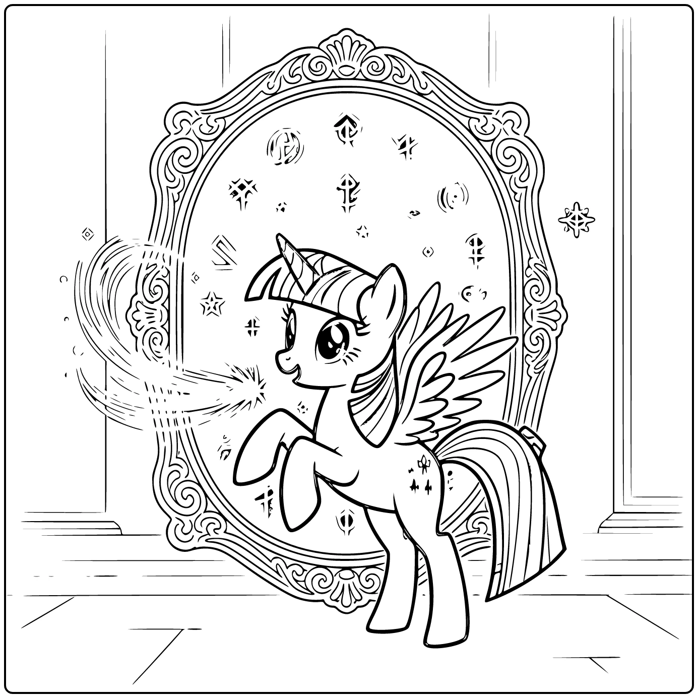 My Little Pony Twilight Sparkle with Magic Practice coloring page