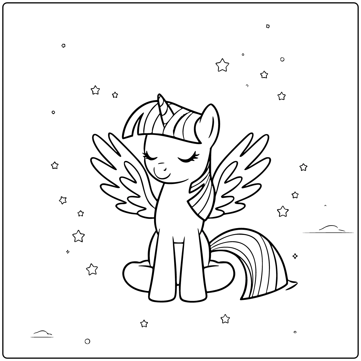 My Little Pony Twilight Sparkle with Magical Aura coloring page