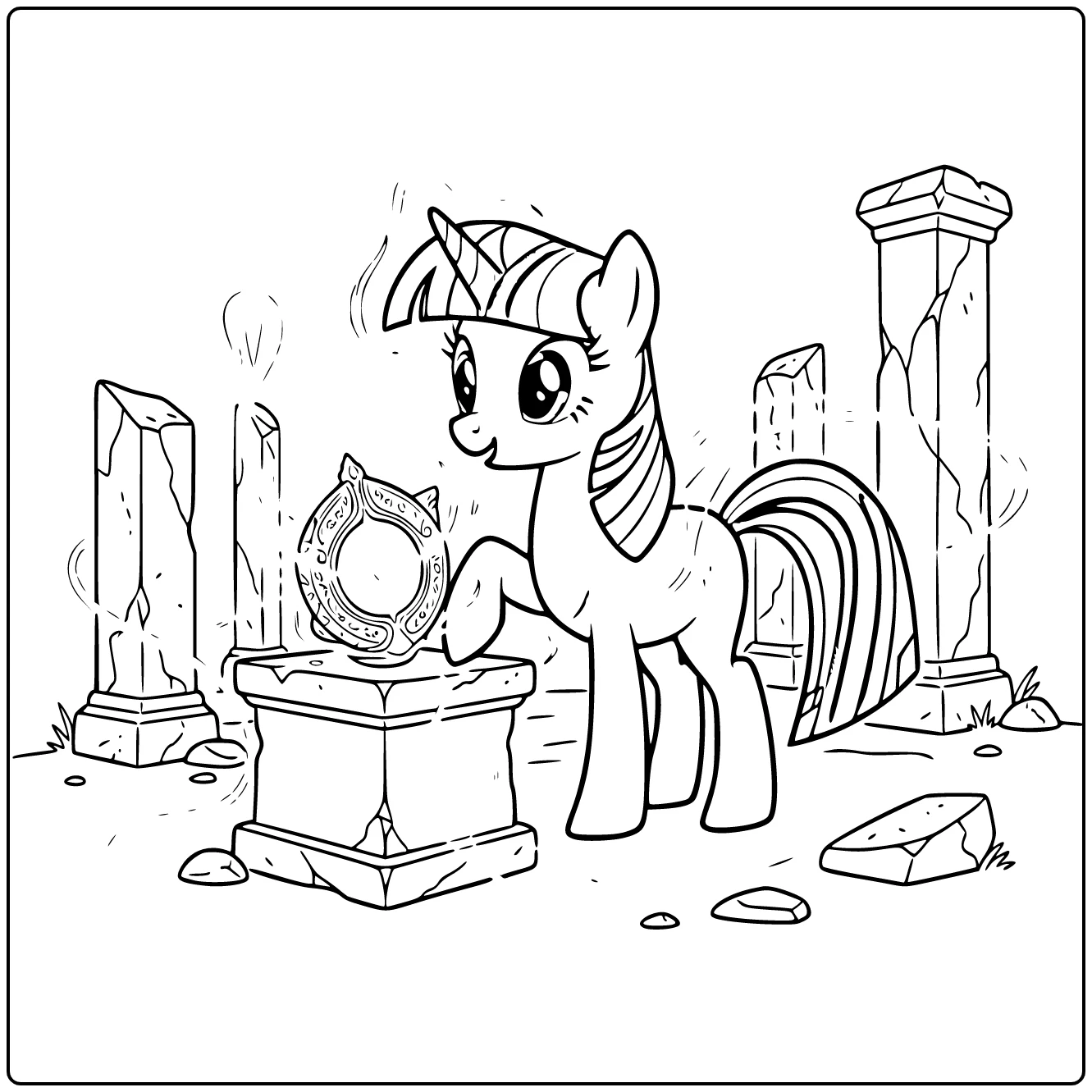 My Little Pony Twilight Sparkle Old Magical Art coloring page