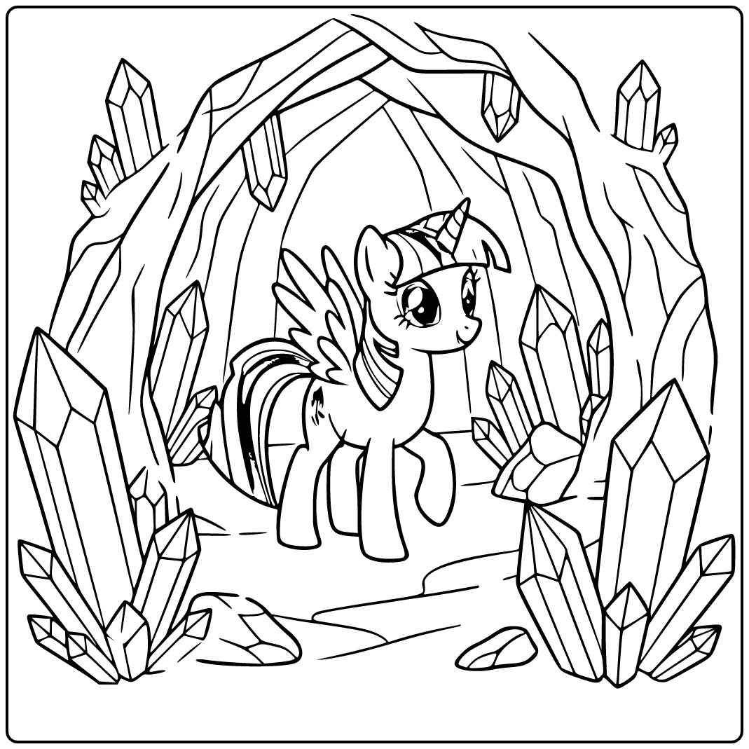 My Little Pony Twilight Sparkle Exploring Crystal Cave coloring page