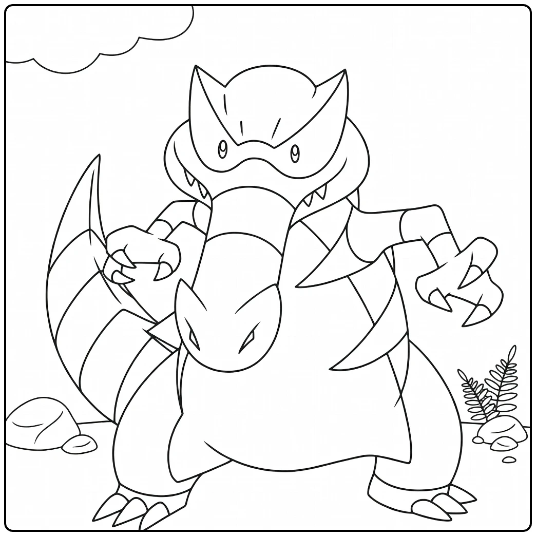 Krookodile Tough Pokemon Crocodile coloring page