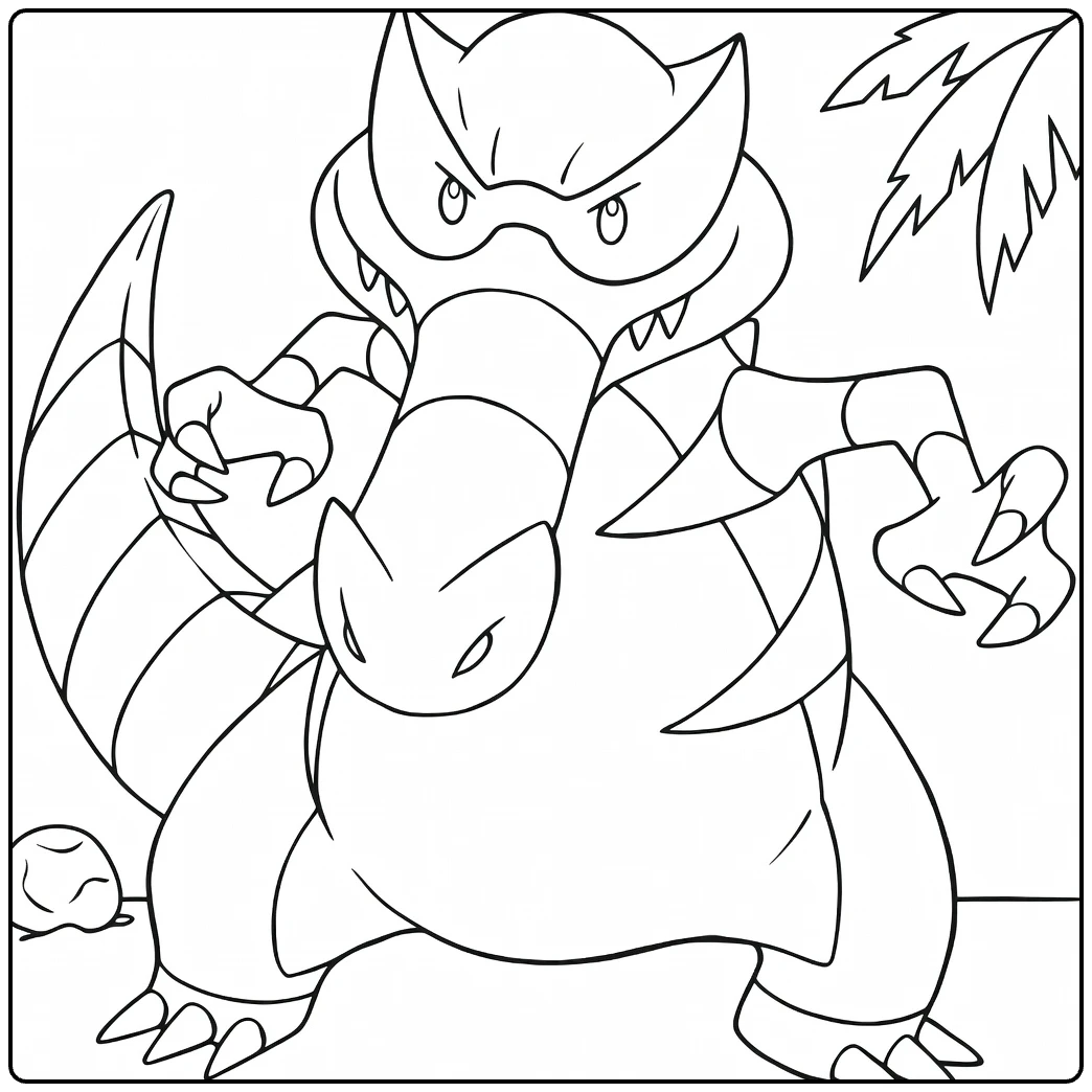Fierce Krookodile in Pose coloring page