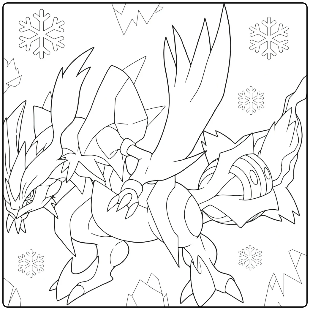 Kyurem Legendary Ice Pokemon coloring page