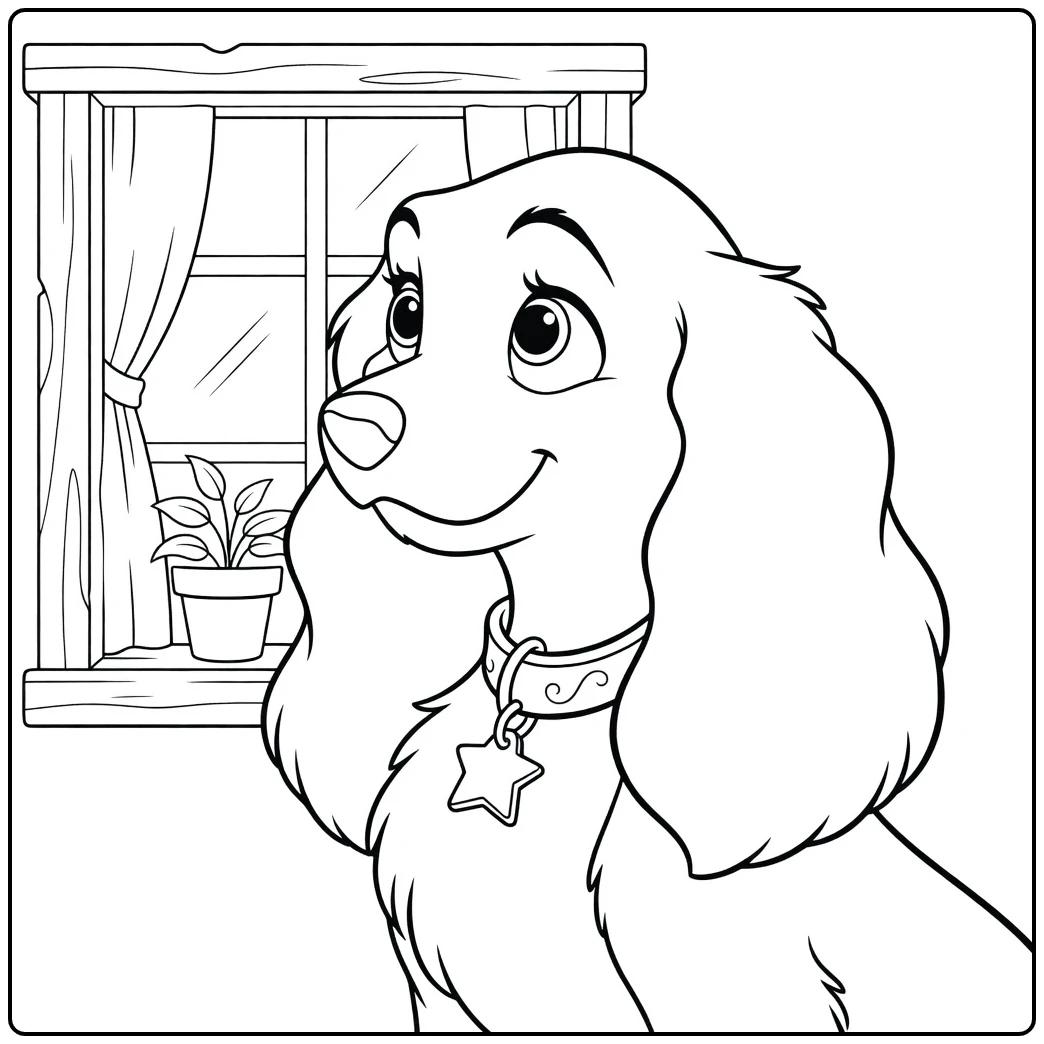 Lady coloring page