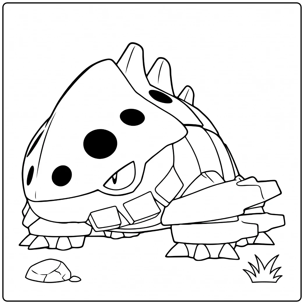 Lairon Powerful Pokemon with Spikes coloring page