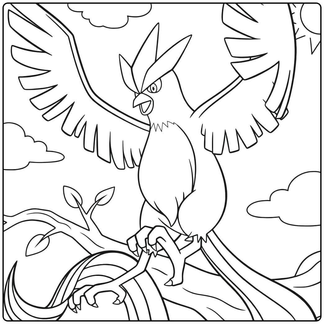 Lapras Majestic Flying Pokemon coloring page